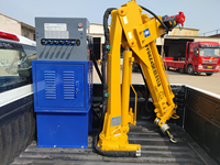 HAOY Grue de chantier 0,8 tonne, machine de levage de moteur d'atelier, commande à distance, machine hydraulique pliable, grue pour camionnette 12V