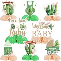 8 Centros de Mesa de Panal de Abeja con Diseño de Cactus para Baby Shower, Centros de Mesa de Suculentas para Fiesta Mexicana, Decoración para Fiesta Temática de Tacos