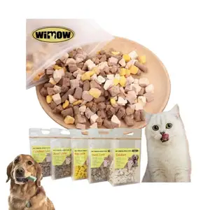 Custom 100g natural freeze dried hamster seafood pet cat snacks beef duck chicken meat dog chew treats