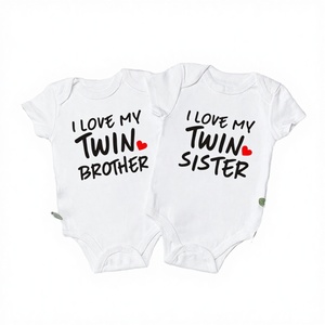 Ropa de Verano para Bebés, Mono de Algodón Puro de Color Sólido sin Mangas con Cierre de Hebilla para Gemelos - Product Image 2