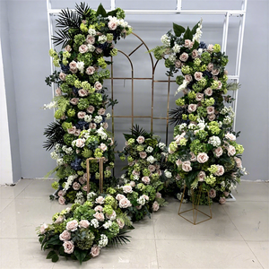 Nouvelle scène fête de mariage vert corne de boeuf arc de fleur français fête fond fleuriste fleur artificielle décoration - Product Image 2
