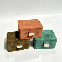 Boîte à bijoux rectangulaire de luxe en velours, couleur personnalisée, élégante, organisateur de bijoux, étui multi-compartiments, rangement pour bagues