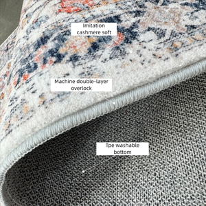 Tapis de chevet moderne géométrique à poils ras de style américain de 10 mm, personnalisé, en polyester, pour table basse, lavable à la main, fabriqué à la machine, en PVC - Product Image 4