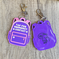 Llavero NFC Personalizado con Contacto de Emergencia para Niños, Etiqueta de Identificación de Seguridad para Mochila Escolar, Etiqueta con Información Médica para Padres, Llamada Telefónica