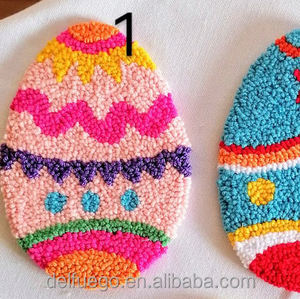 Ventes directes d'usine personnalisable vacances de Pâques fournitures oeuf cadeau ensemble à la main poinçon aiguille sous-verres artisanat tasse tapis - Product Image 6