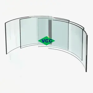 VGC Exporting High Temperature Resistant Curved Arc Shield Cover Glass Inserts Curved Tempered Glass Fireplace Screen