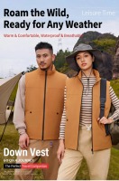 Gilet matelassé unisexe respirant, isolé, anti-déchirure, imperméable, coupe-vent, léger, pour le camping, la pêche, l'hiver et les activités de plein air