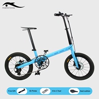 Vélo pliant de loisirs urbain à 7 vitesses avec cadre rigide en fibre de carbone Light Shark Technology 20 pouces