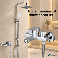 Pengiriman Cepat Shower Kuningan Model Hotel Dengan Kontrol Tombol Hemat Ruang, Pemisah Air Panas Dingin Untuk Apartemen, Stok Tersedia