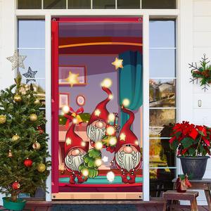 Nueva cubierta de puerta de Navidad transfronteriza <span class=keywords><strong>Grinch</strong></span> anciano Reno puerta colgante fiesta decoraciones suministro - Product Image 4