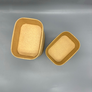 1000 1300ML Grande Taille Rectangulaire Carré Papier Bol Kraft Jetable À Emporter Alimentaire Kraft Bol Salade Papier Bol Avec Couvercles - Product Image 5