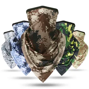 Ice Silk Breathable Triangular Scarf Camo Outdoor Cycling Sunscreen Mesh Face Mask Neck Cover Gaiter Bandana