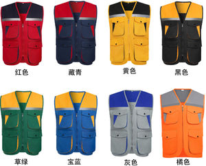 Custom Volunteer Unisex Polyester Work Vest <b>Jacket</b> Multi-Pocket High Visibility <b>Reflective</b> Silk Screen Printed Logo - Product Image 6