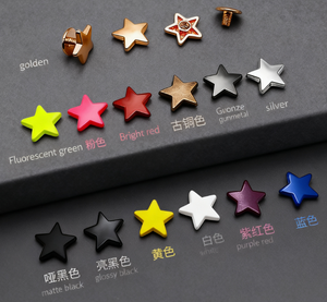 Forma de estrella Aleación de zinc Extremo cerrado Ecológico 12mm Diámetro de la cabeza 3mm Diámetro del vástago Tornillo Remache plano DIY Zapatos inspirados en el punk - Product Image 4