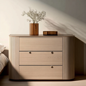 현대적인 미국식 원목 3단 서랍 스마트 다기능 화장대 겸 침실용 협탁 세트 (호텔용) - Product Image 3