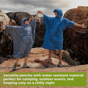 Couverture en polyester simple à capuche pour adulte, portable, chaude, coupe-vent, imperméable, <span class=keywords><strong>poncho</strong></span> pour le camping par temps froid - Product Image 6