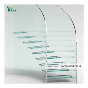 Rampe d'escalier moderne en verre sans cadre en acier inoxydable avec <span class=keywords><strong>balustrade</strong></span> en verre trempé pour hôtel et villa, couleur et taille personnalisables - Product Image 3