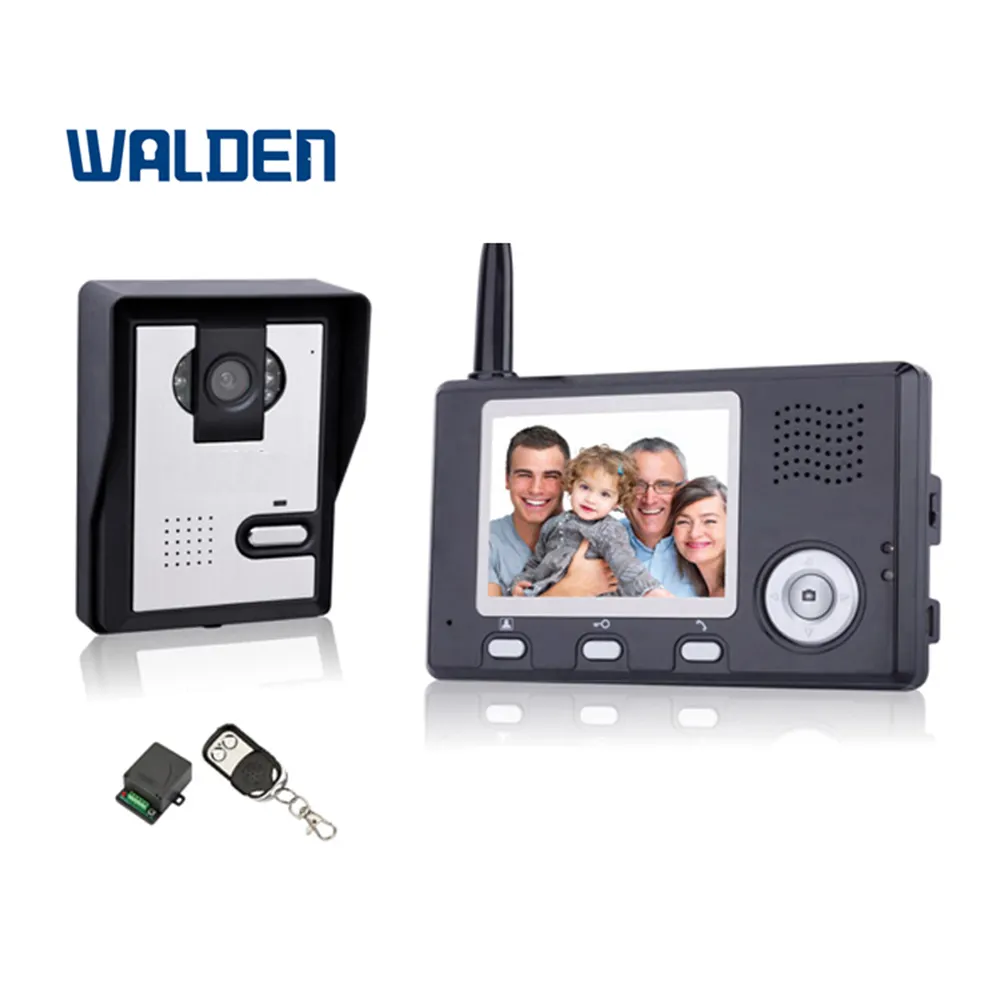 2.4Ghz Dual-Weg Kleur Telefoon Intercom Systeem Camera Monitoren Ir Nachtzicht Bedrade Deurbel Kits Smart Video deurbel Intercom