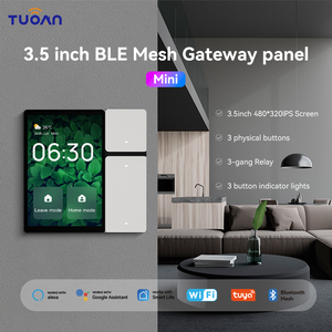 TUOAN TPP06 Tuya Smart Home Automate Écran tactile multifonction intégré BLE <span class=keywords><strong>Mesh</strong></span> Gateway Panneau de commande central intelligent de 3.5 pouces - Product Image 1
