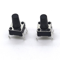 Interrupteur tactile électronique en acier inoxydable et laiton 6x6x5 Bouton tactile à quatre broches avec contacts 2NC