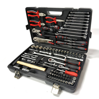 Ensemble d'outils à main professionnels 87 pièces CR-V pour réparation domestique, comprenant clé à cliquet, pinces, tournevis, et mallette rigide