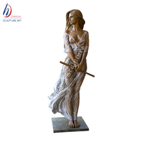 Estatua de bronce fundido para niña, escultura de bronce de belleza