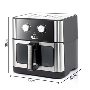2026 large stainless steel 10L intelligent air fryer <b>oven</b> <b>knob</b> type oil-free electric air fryer with visible window - Product Image 2
