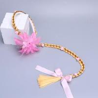 Perruque longue synthétique princesse elsa Offre Spéciale, bandeau nœud fleur, accessoires de cheveux