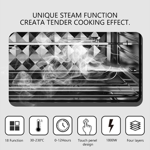 Oven Penggorengan Udara Uap 30L 1800W Grosir, 18 Preset, Kontrol Sentuh Digital, Oven Pemanggang Konveksi untuk Dapur Keluarga - Product Image 2