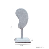 Support de présentation créatif pour boucles d'oreilles en cuir, velours et lin, en forme d'oreille, avec 8 trous