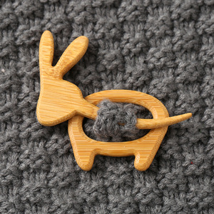 Broche de <span class=keywords><strong>Madera</strong></span> con Forma de Animal, Accesorios de Ropa con Dibujos Animados de Animales, Regalos Hechos a Mano - Product Image 5