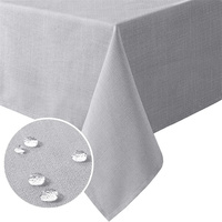 Nappes de table rectangulaires en lin texturé, nappes unies, tissu doux et épais, infroissable, anti-déversement, imperméable