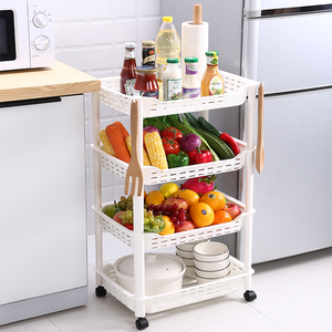 4 Tier lưu trữ giá lưu trữ nhà bếp Giá nhựa Kệ kệ <span class=keywords><strong>s</strong></span>ách Xe đẩy giỏ hàng phòng tắm Organizer góc kệ với <span class=keywords><strong>3</strong></span> lớp - Product Image 4