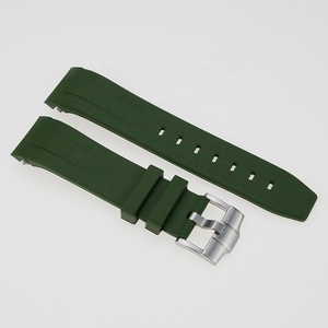 Bracelet de montre SKX007 en caoutchouc vulcanisé vert avec boucle solide, trous de 1,8 mm et 2,5 mm, largeur de 22 mm - Product Image 2