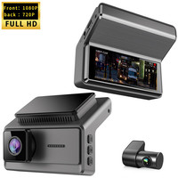 Nouveauté SJS SJ-Q8 Caméra embarquée pour voiture avec écran LCD de 3,16 pouces, caméra de rétroviseur 1080P, enregistreur de conduite avec double objectif et vision nocturne