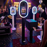 Photomaton portable FTV pour iPad avec anneau lumineux pour mariage, impression instantanée et capacité de 15 personnes pour événements publicitaires