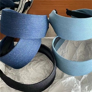 Diadema de tela ancha azul vaquero, elegante y única, estilo coreano, perfecta para un look urbano, diadema para peinar el cabello - Product Image 5