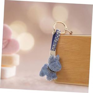 Diamond Key Ring Bag Hanging Pendant Sparkly Rhinestone Keychain for Women Charm for Purses Backpacks Gift Mom Velvet Pouch - Product Image 5