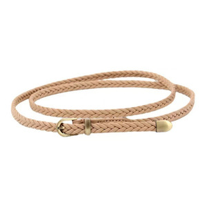 Vestido retro de 0,8 cm de ancho, 10 colores, decoración de ocio para <span class=keywords><strong>mujer</strong></span>, botón de aguja, cuerda fina, Cinturón trenzado de cuero sintético tejido - Product Image 2