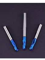 Fraise à bout sphérique HRC65 en carbure de tungstène bleu, 2 dents, outils CNC, fraise de défonceuse