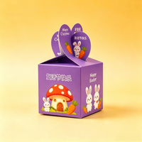 Boîte cadeau carrée transparente en plastique motif Ours Licorne, finition anti-rayures, dessus en forme de cœur, design pliable pour tailles personnalisables