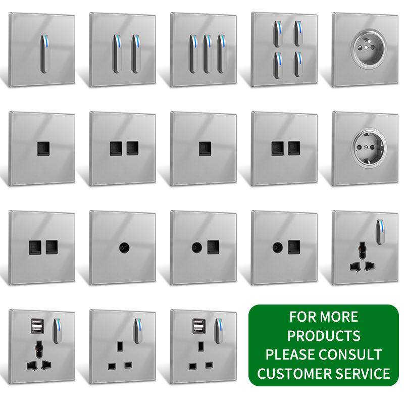 Wholesale Universal Light Multicolor 1/2/3/4 Gang Piano Switch and Socket Wall Switches for Home