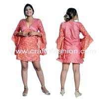 Ladies Beach Wear Kaftan Tops-Sommerkleid ung Damen Short Silk Kaftan Tuniken-Großhandel Kaftan Kleid