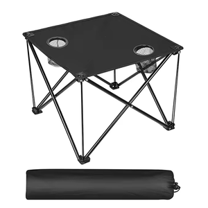 Table de camping pliante en acier OEM populaire pour l'extérieur avec porte-gobelets FD-S013 - Product Image 1