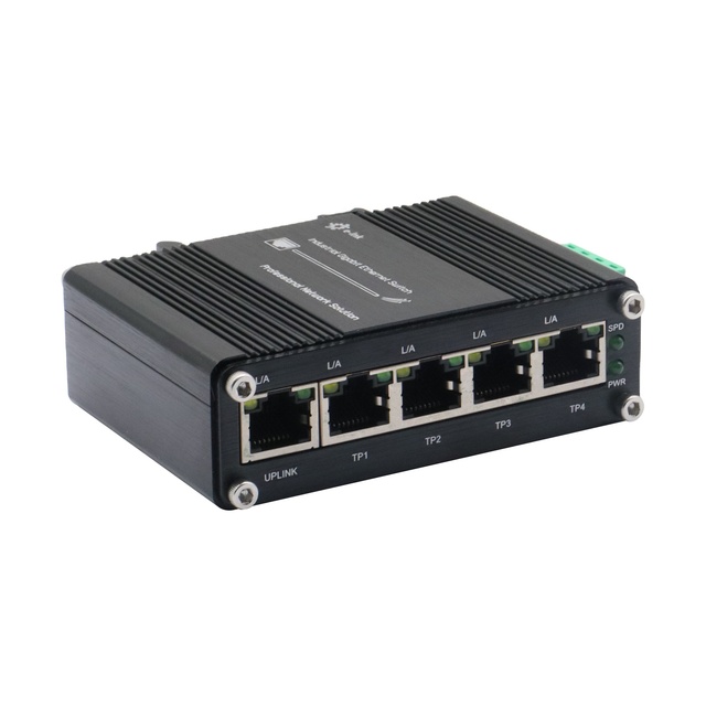 Mini 5-Port Gigabit Ethernet Switch - Industrial-Grade Unmanaged Network Switch with 12-48VDC Power Input
