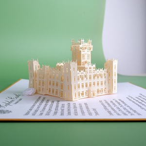 Tùy chỉnh thiết kế mới Laser Cut handmade Châu Âu xây dựng 3D Pop Up thẻ - Product Image 3