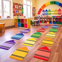 Articles de fête : 12 grands découpes en feutre colorées en forme de crayons pour la décoration murale de fête d'anniversaire, les accents de sol et les nappes de table