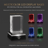 Bloques de Cristal K9 Reales en Blanco de 50x50x80mm al por Mayor, Base LED para Máquinas UV XTool, Grabado Láser, Cubo 3D