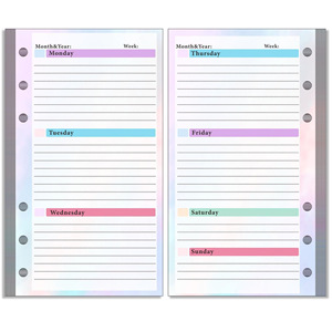Cuadernos de Hojas Sueltas A6 Coloridos y Bonitos <span class=keywords><strong>para</strong></span> <span class=keywords><strong>Estudiantes</strong></span>, <span class=keywords><strong>Planificador</strong></span> <span class=keywords><strong>Semanal</strong></span>/Mensual Magnético, Hojas Interiores <span class=keywords><strong>para</strong></span> Presupuesto - Product Image 6