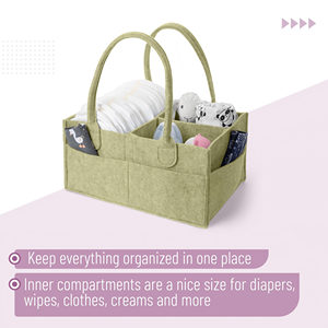 Baby Diaper Organizer Storage Bag Felt <b>Caddy</b> Changing <b>Nappy</b> Stuff Carrier - Product Image 4